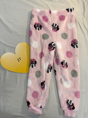 Disney - Minnie Mouse - pink fleecey/furry joggers. Size 2T